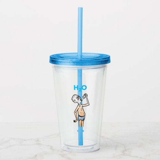 De Dorstige Man Acryl Tumbler Drinkbeker (Voorkant)