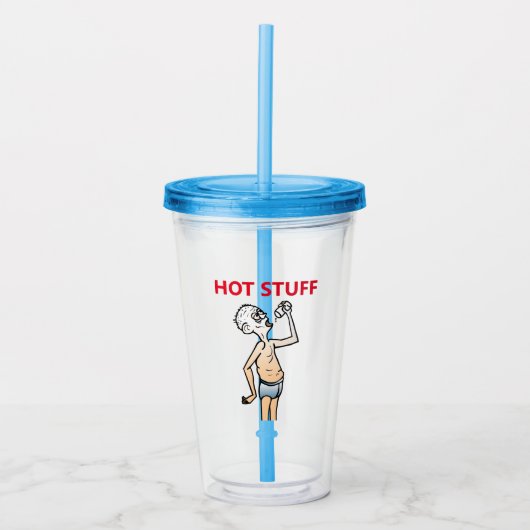 De dorstige man Acryl tumbler Drinkbeker (Voorkant)