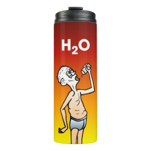 De dorstige man thermische tumbler thermosbeker