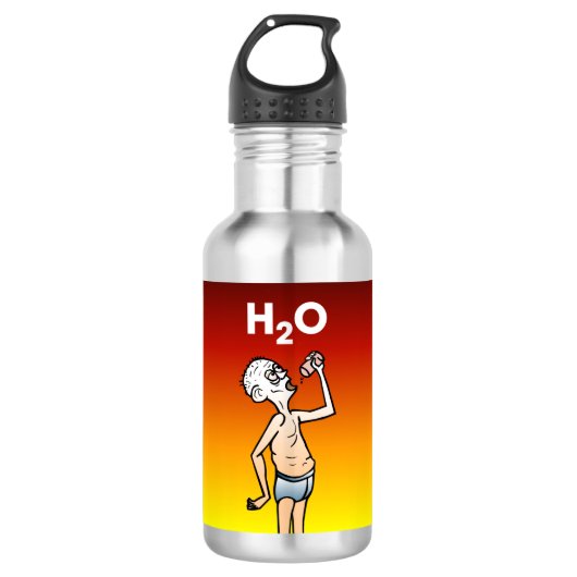 De Dorstige Man Waterfles (Voorkant)