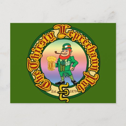 De Dorsty Leprechaun Pub Briefkaart (Voorkant)