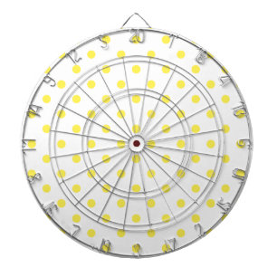 DE DOT Yellow Polka Dot Dart Board Dartbord