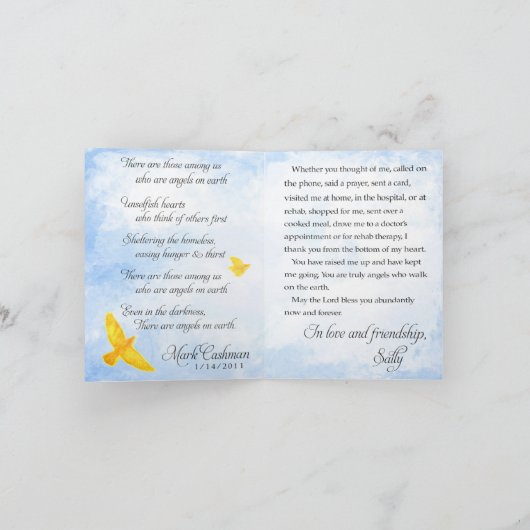 De douane dankt u kaardt bedankkaart (Binnen)