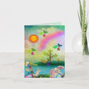 De DOUANE die van Pasen Whimsey VolksArt. Feestdagen Kaart