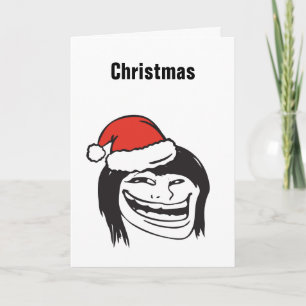 De Douane EDITABLE van Kerstmis Meme Troll Le Me Feestdagen Kaart