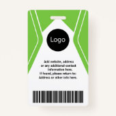 de douane groene bedrijfwerknemer Foto, Logo, Code Badge (Achterkant)