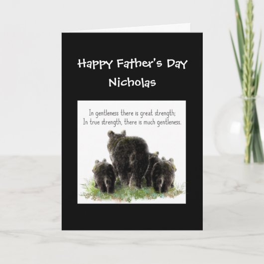 De douane Vaderdag Poppa draagt Vrouw & Kinder Kaart (Voorkant)