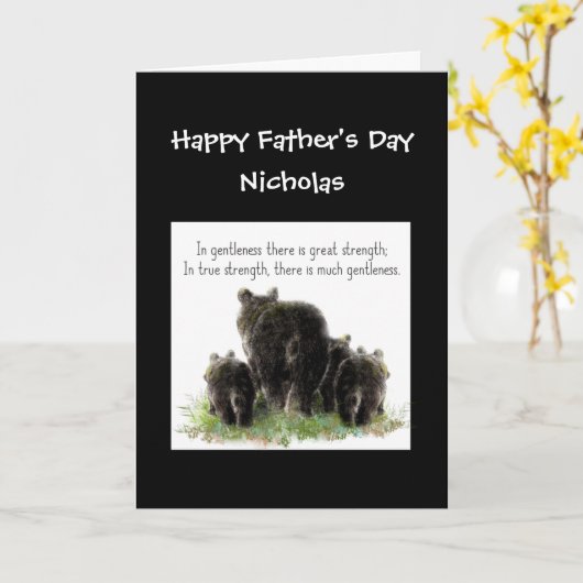 De douane Vaderdag Poppa draagt Vrouw & Kinder Kaart (Gele Bloem)