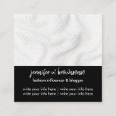 De douane van Influencer voegt uw fotozwarte toe Vierkante Visitekaartje (Achterkant)