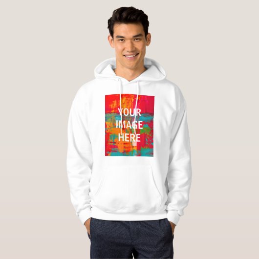 De douane voegt de Logo van het Afbeelding toe per Hoodie (Voorkant volledig)