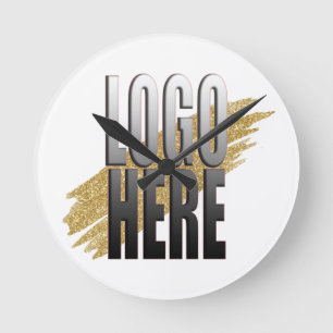 De douane voegt hier uw Logo op Moderne Wit toe Ronde Klok
