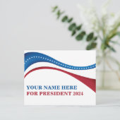 De douane voegt Uw Eigen Kandidaat voor President  Briefkaart (Staand voorkant)