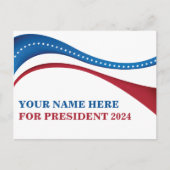 De douane voegt Uw Eigen Kandidaat voor President  Briefkaart (Voorkant)