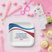 De douane voegt Uw Eigen Kandidaat voor President Papieren Bordje (Feest)