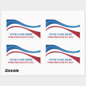 De douane voegt Uw Eigen Kandidaat voor President  Rechthoekige Sticker (Vel)