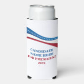 De douane voegt Uw Eigen Kandidaat voor President  Seltzer Blikjeskoeler (Seltzer Voorkant)