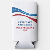 De douane voegt Uw Eigen Kandidaat voor President  Seltzer Blikjeskoeler (Voorkant)