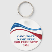 De douane voegt Uw Eigen Kandidaat voor President  Sleutelhanger (Voorkant)