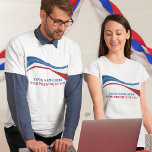 De douane voegt Uw Eigen Kandidaat voor President  T-shirt<br><div class="desc">Pas je eigen politieke campagne t-shirts aan door je eigen naam of een andere politicus toe te voegen onder deze artistieke Amerikaanse vlag in rood,  wit en blauw. Voeg een douanenaam voor president in 2024 toe.</div>