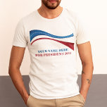 De douane voegt Uw Eigen Kandidaat voor President  Tri-Blend Shirt<br><div class="desc">Pas uw eigen politieke campagne tri-blend T-shirts door het toevoegen van uw eigen naam of een andere politicus onder deze artistieke Amerikaanse vlag in rood,  wit en blauw. Voeg een aangepaste naam toe voor president in 2024.</div>