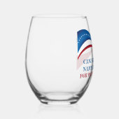 De douane voegt Uw Eigen Kandidaat voor President  Wijnglas Zonder Voet (Rechts)