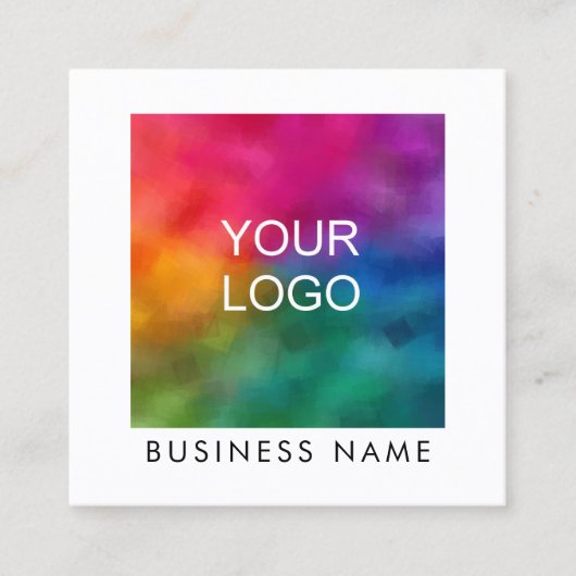 De douane voegt Uw Logo van het BedrijfsBedrijf to Vierkante Visitekaartje (Voorkant)