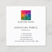 De douane voegt Uw Logo van het BedrijfsBedrijf to Vierkante Visitekaartje (Achterkant)