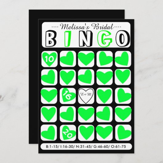 De douane vult het in brudal bingo groene spelkaar (Voorkant / Achterkant)