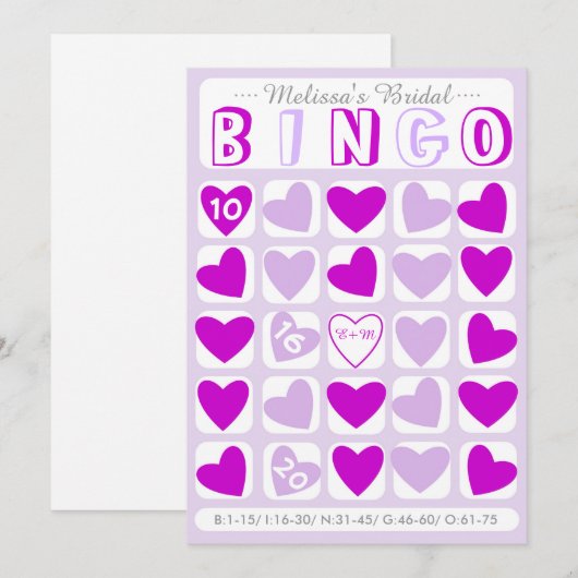 De douane vult het in brudal bingo paarse spelkaar (Voorkant / Achterkant)