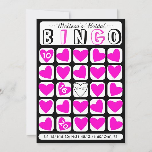 De douane vult het in brudal bingo roze spelkaart (Voorkant)