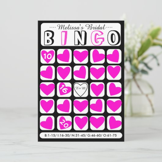 De douane vult het in brudal bingo roze spelkaart (Staand voorkant)