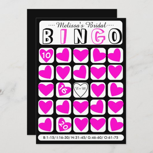 De douane vult het in brudal bingo roze spelkaart (Voorkant / Achterkant)