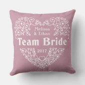 De douanenamen van de Bride van het team & de kuss Kussen (Achterkant)