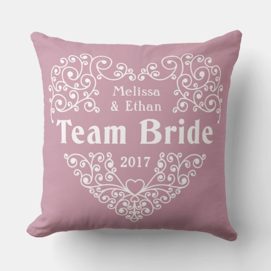 De douanenamen van de Bride van het team & de kuss Kussen (Voorkant)