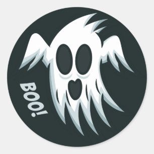 De douanestiickers van het Spook van Halloween Ronde Sticker