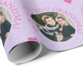 De douanetekst van de grootmoeder en foto's paars cadeaupapier (Rol Hoek)