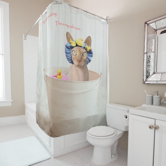 De douche is mijn veilige zone. douchegordijn (In situ)