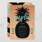 De douche van de Pineappelparen van koper nodigt u Kaart (Voorkant / Achterkant)