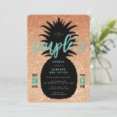 De douche van de Pineappelparen van koper nodigt u Kaart (Staand voorkant)