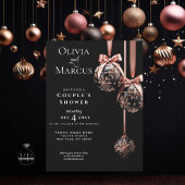 DE DOUCHE VAN HET PAAR | Winter roze en Onyx Baubl Kaart