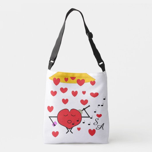 De douche van het witte hart: crossbody tas (Achterkant)