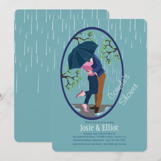 De doucheuitnodiging van de paar kaart (Voorkant / Achterkant)