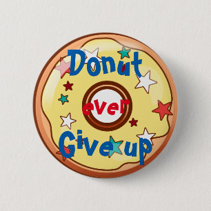 De doughnut geeft ooit op ronde button 5,7 cm