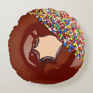 De Doughnut van de chocolade Rond Kussen