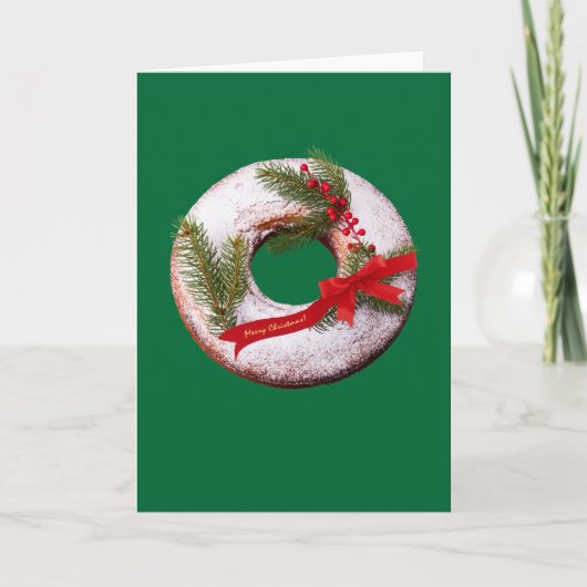 De Doughnut van Kerstmis Feestdagen Kaart (Voorkant)