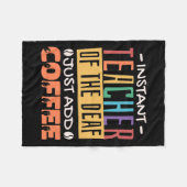De dovenleraar voegt gewoon koffie toe fleece deken (Voorkant (Horizontaal))
