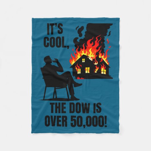 De dow is meer dan 50.000! meme fleece deken (Voorkant)