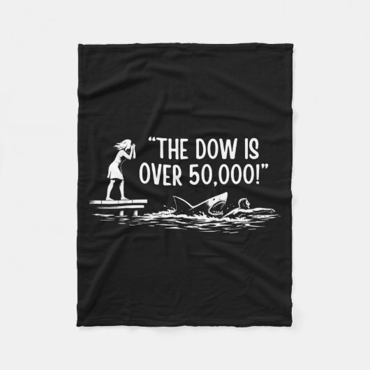 De dow is over 50.000! meme haai fleece deken (Voorkant)