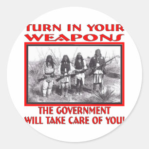 De draai in Uw Wapens zal de Overheid Zorg nemen Ronde Sticker