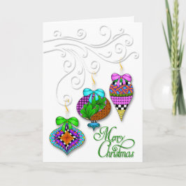 De Draai van het ornament met Tak Feestdagen Kaart